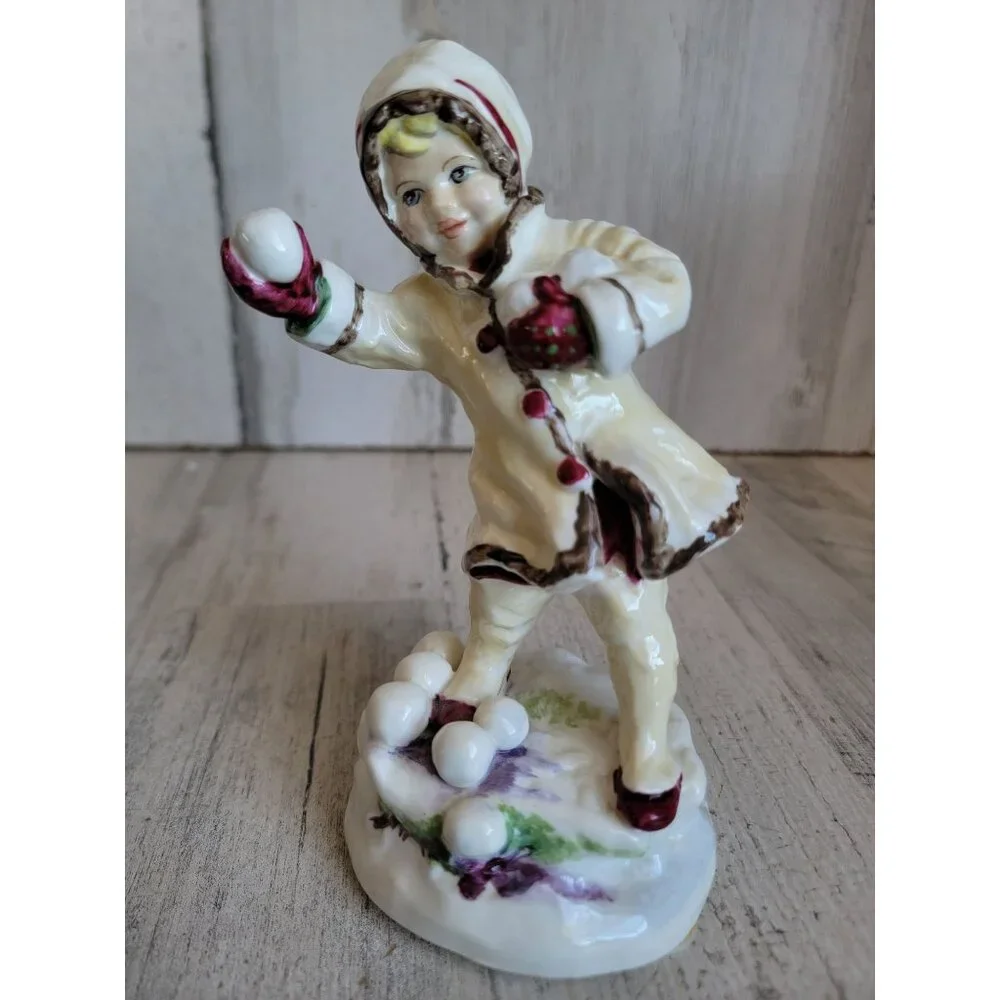 Royal Worcester 3458‎ December RARE snowball girl xmas figure